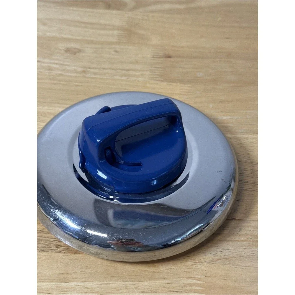 T-Fal Pot Pan Vented Lid Only 6” Outer Edge, 5.5” Inner Lip, Blue Handle Vtg